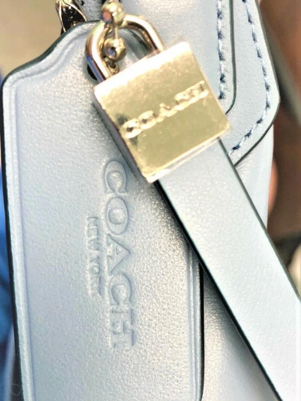 Coach Charlie Shoulder Purse Luxury Leather Hobo Handbag Cornflower Blue - Picture 7 of 15